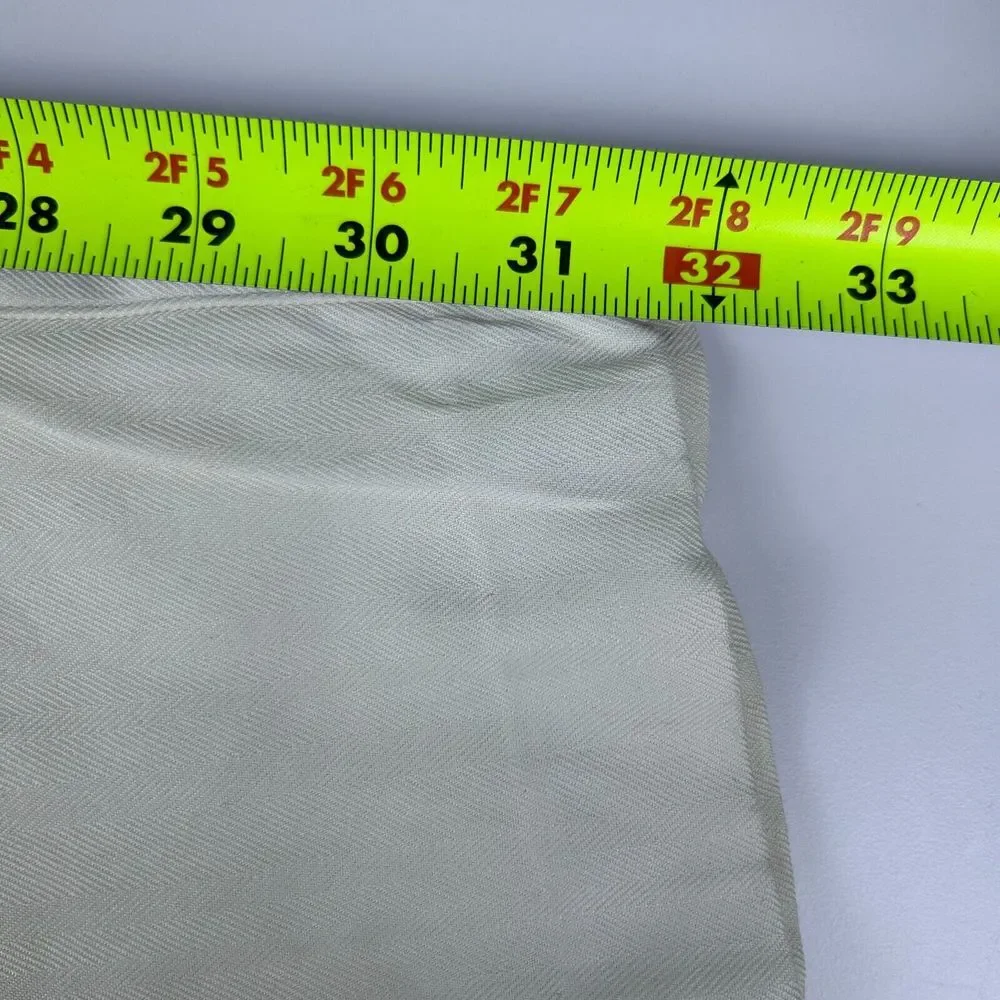 NWT Caribbean White Silk Pleated Front Relaxed Fit Casual Dress Pants‎ 36W 32L